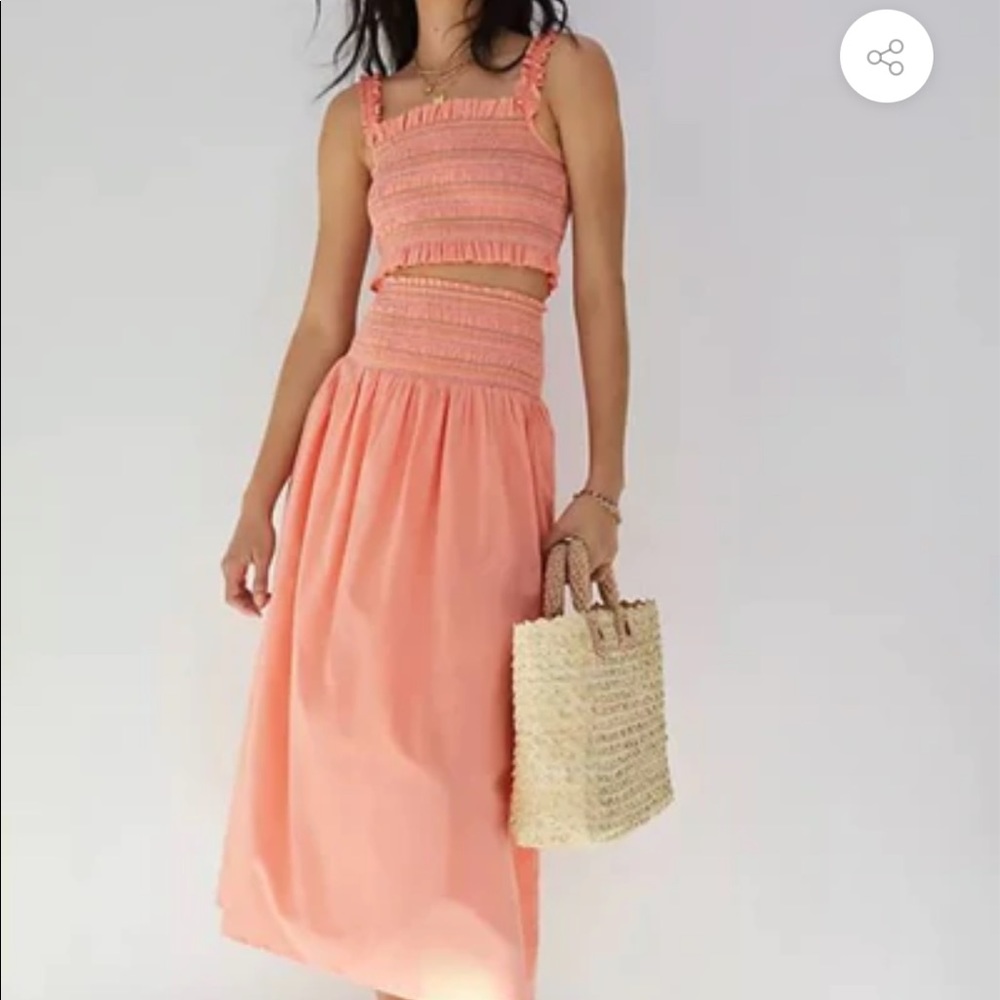 Anthropologie Elia Smocked Skirt set